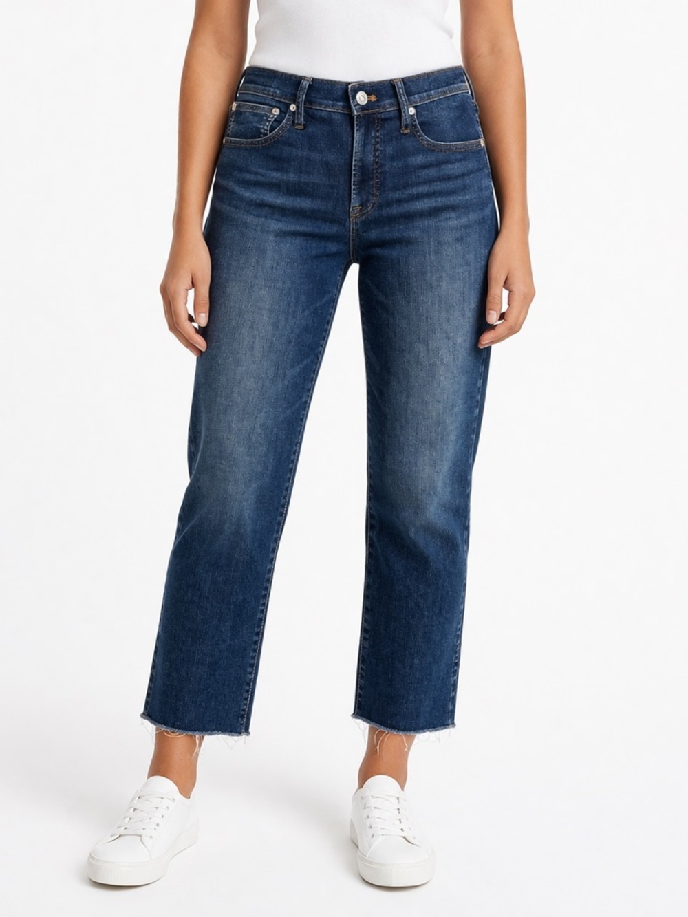 J Crew Vintage Straight Jeans Raw Hem Medium Wash Size 29